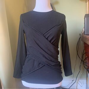 ATM Anthony Thomas Melillo logo crossover long sleeve t shirt M can fit S Black